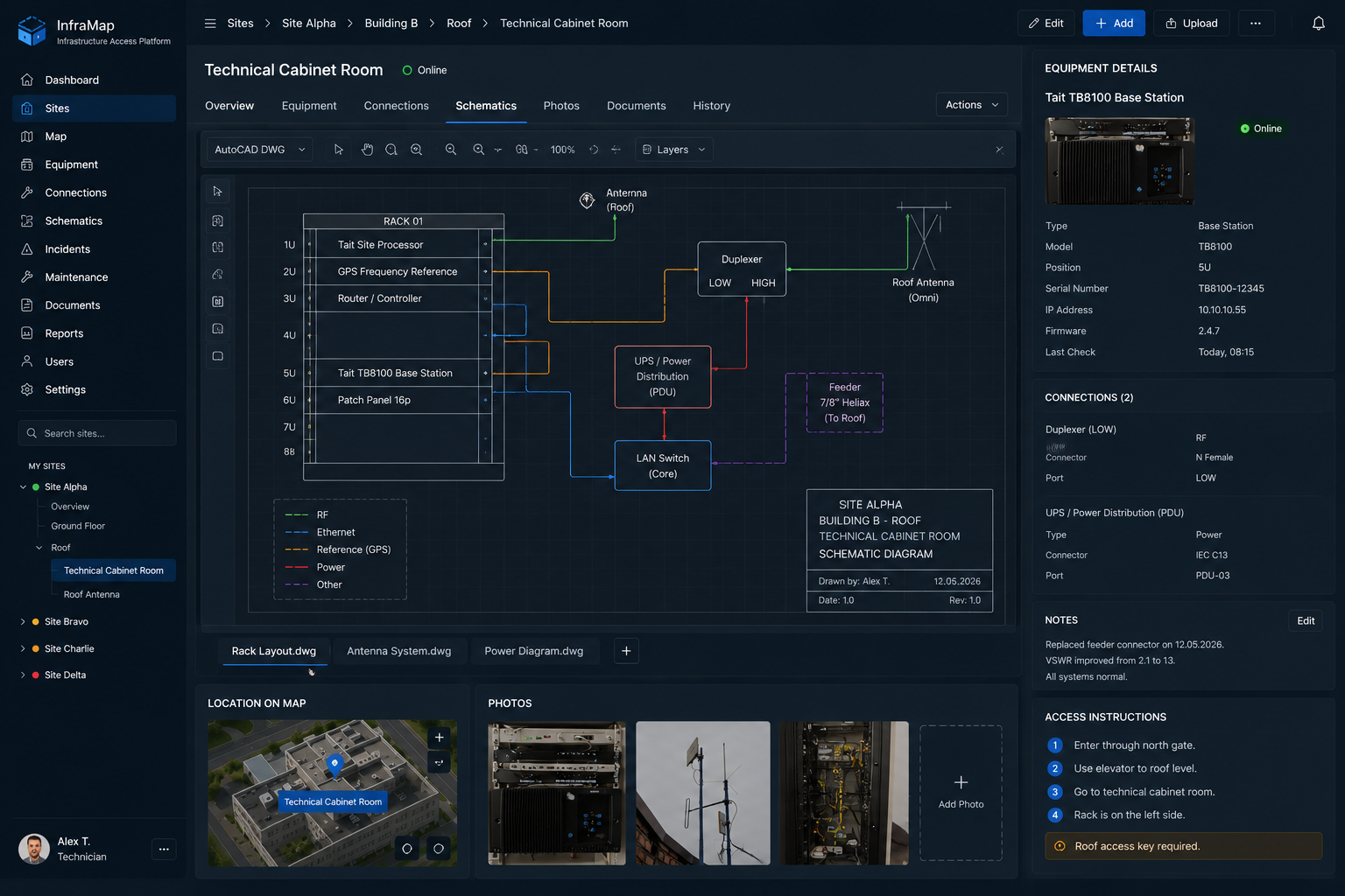 InfraMap technical schematic and equipment details